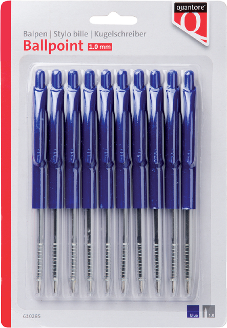 Balpen Quantore drukknop blauw