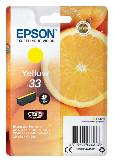 Inktcartridge Epson 33 T3344 geel