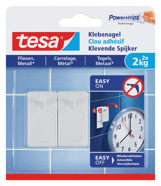 Klevende Spijker tesa® tegels & metaal 2kg wit