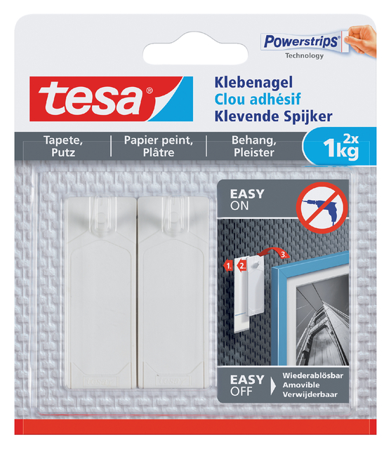 Klevende spijker tesa® behang en pleisterwerk 1kg wit