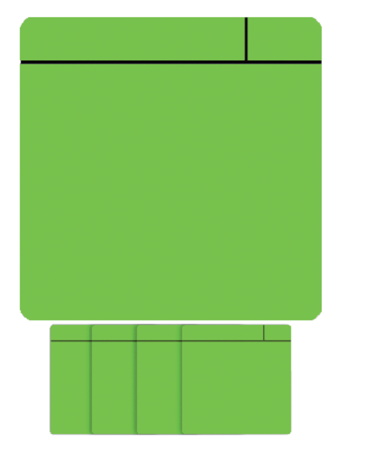 Magneet scrum 75x75mm groen