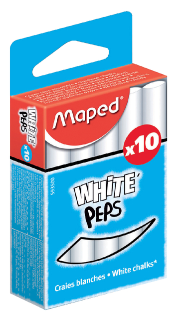 Schoolbordkrijt Maped White’Peps set á 10 stuks wit