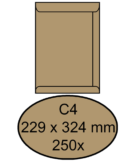 Envelop Quantore akte C4 229x324mm bruinkraft 250 stuks