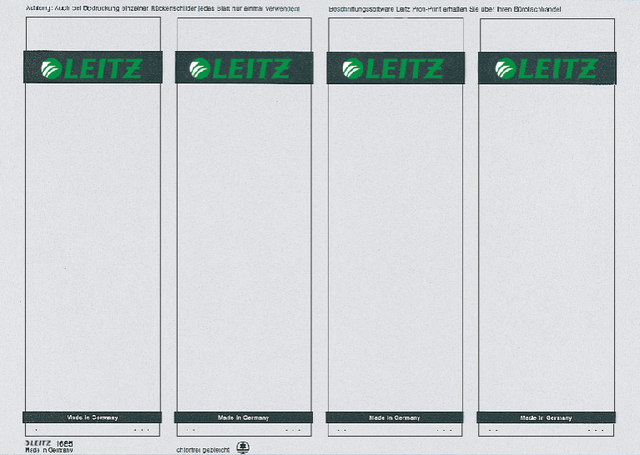 Rugetiket Leitz breed/kort 62x192mm zelfklevend wit