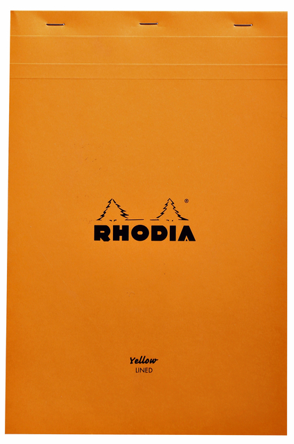 Schrijfblok Rhodia A4 lijn 80 vel 80gr geel