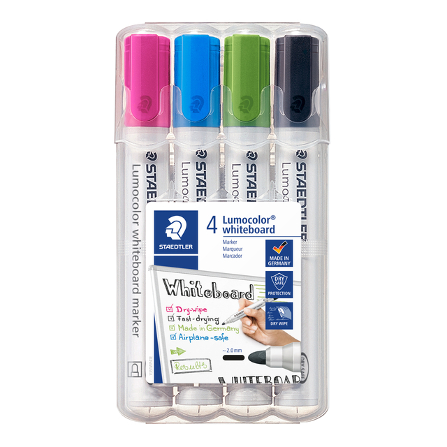 Whiteboardmarker Staedtler Lumocolor 351 set à 4 stuks fun assorti