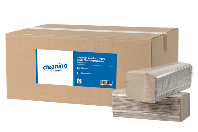 Handdoek Cleaninq  Z-vouw 1laags 23x25cm 5000stuks