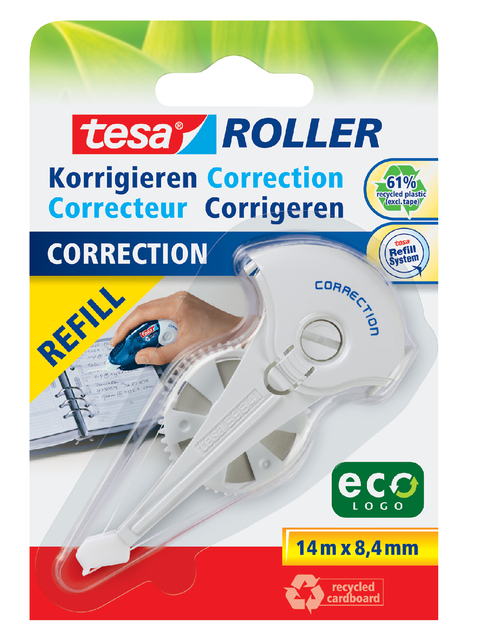 Navulling corretieroller tesa® ecoLogo® 14mx8,4mm op blister