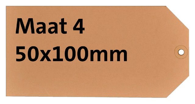 Label karton nr4 200gr 50x100mm chamois 1000stuks