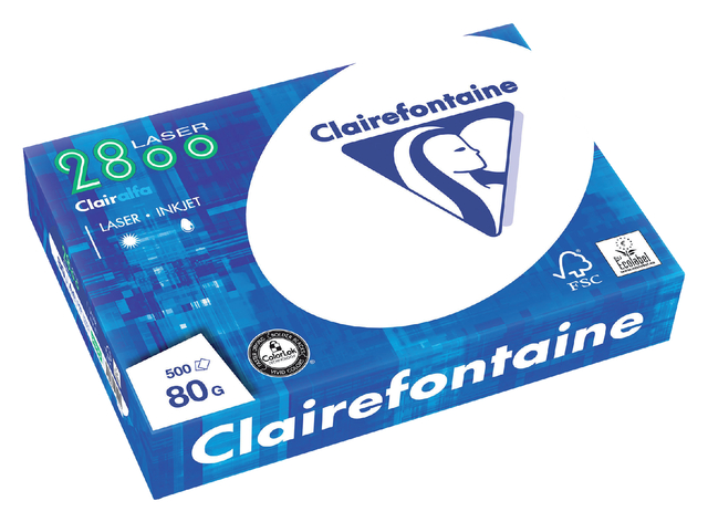 Kopieerpapier Clairefontaine laser A4 80gr wit 500vel