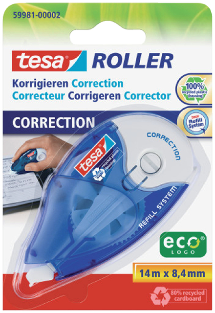 Correctieroller tesa® ecoLogo® 8,4mmx14m navulbaar op blister