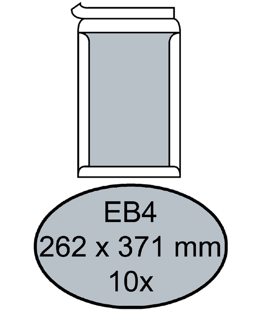 Envelop Quantore bordrug EB4 262x371mm zelfklevend wit 10 stuks