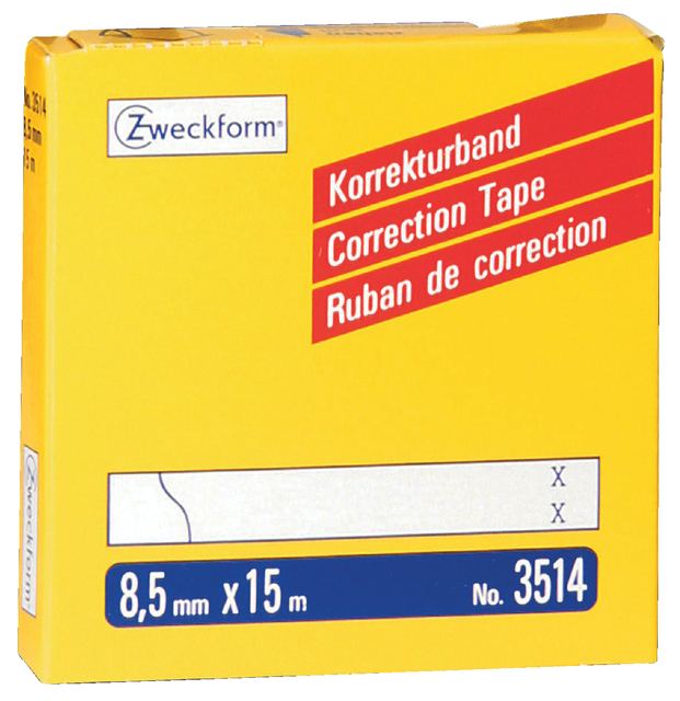 Correctietape Zweckform 3514 8.5mmx15m 2regels