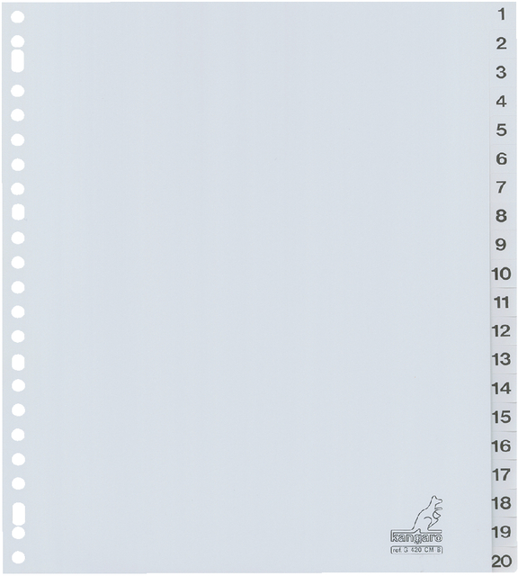 Tabbladen Kangaro 23-gaats G420CM-B 1-20 genummerd breed PP