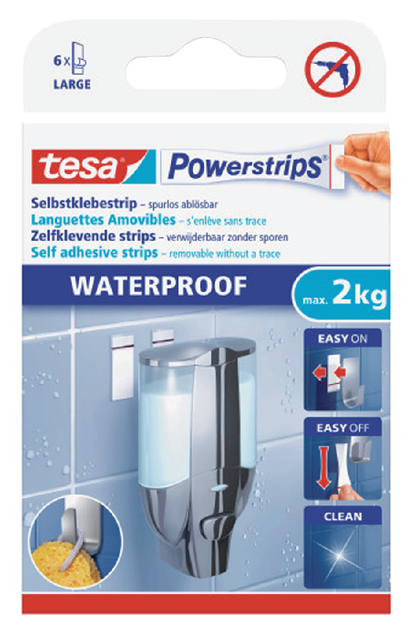 Kleefstrips tesa Powerstrips® waterproof LARGE dubbelzijdig 2kg 6 stuks