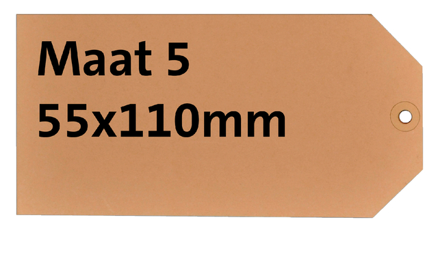 Label karton nr5 200gr 55x110mm chamois 1000stuks