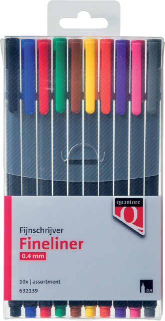 Fineliner Quantore assorti blister à 10 stuks