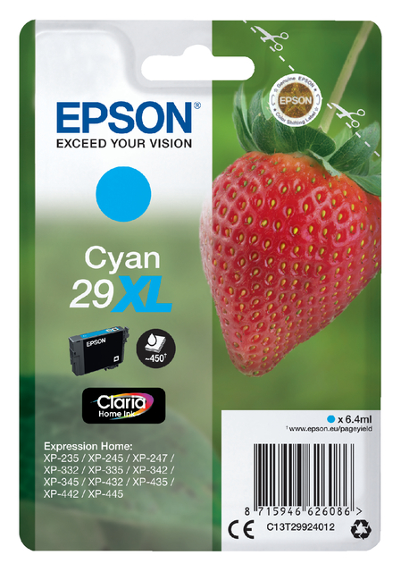 Inktcartridge Epson 29XL T2992 blauw