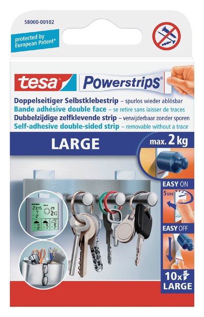 Kleefstrips tesa Powerstrips® LARGE dubbelzijdig 2kg