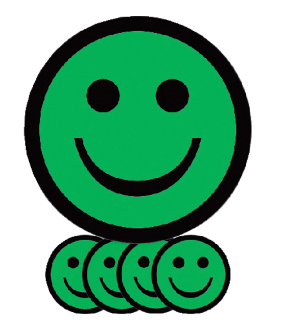 Magneet smiley 50mm emotie blij groen