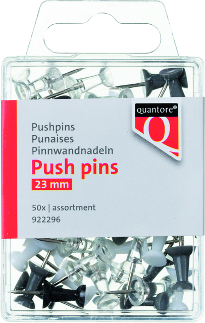 Push pins Quantore blister assorti