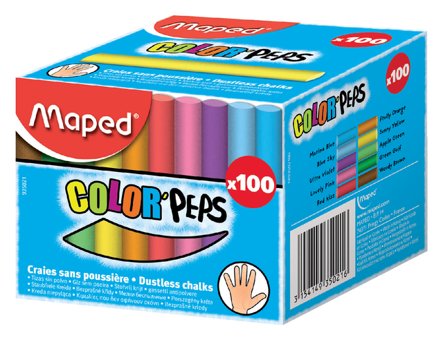 Schoolbordkrijt Maped Color’Peps doos á 100 stuks assorti