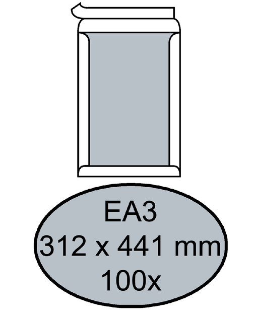 Envelop Quantore bordrug EA3 312x441mm zelfkl. wit 100stuks