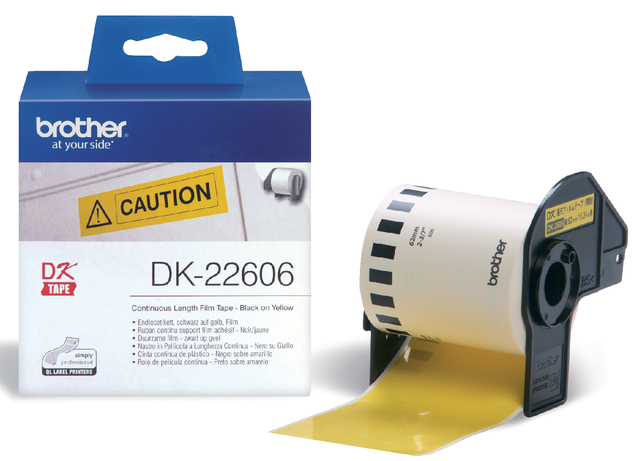 Etiket Brother DK-22606 62mm 15-meter gele film