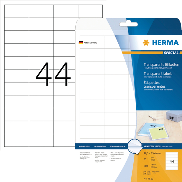 Etiket HERMA 4680 48.3×25.4mm transparant 1100stuks