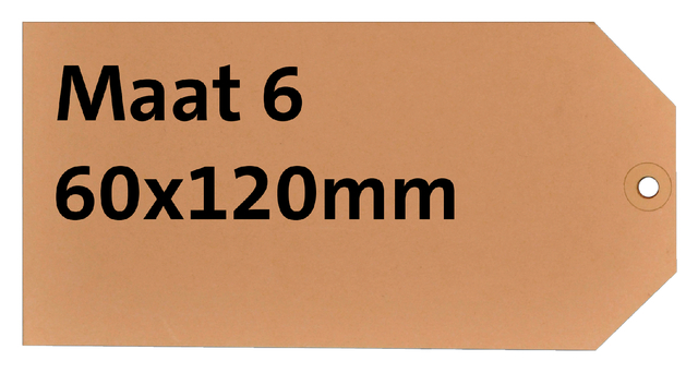 Label karton nr6 200gr 60x120mm chamois 1000stuks