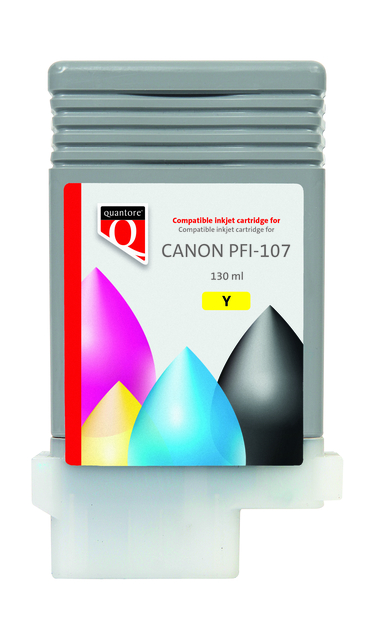 Inktcartridge Quantore alternatief tbv Canon PFI-107 geel