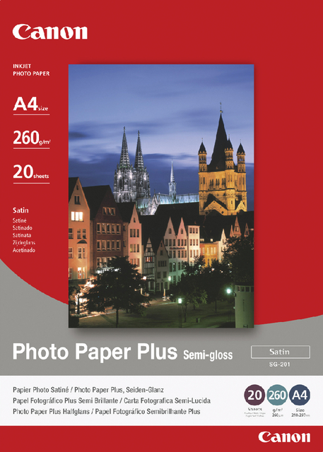 Inkjetpapier Canon SG-201 A4 260gr semi glossy 20vel