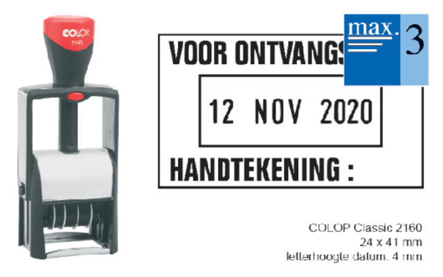 Woord-datumstempel Colop 2160 personaliseerbaar 24×41