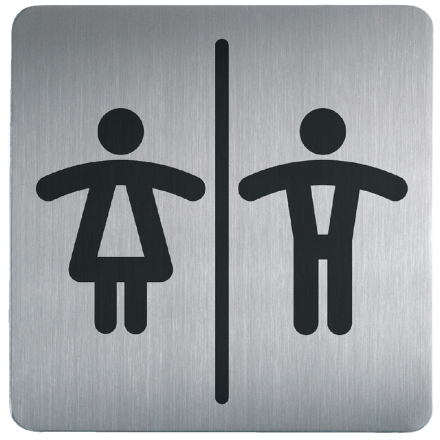 Infobord pictogram Durable 4958 vierkant wc dames/heren 150