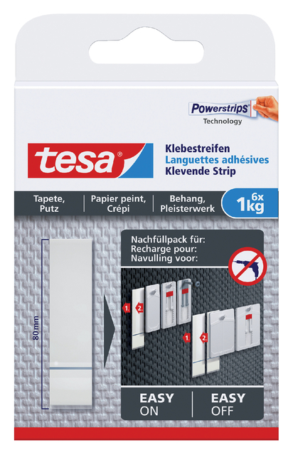 Kleefstrips tesa® behang & pleisterwerk 1kg wit 6 stuks