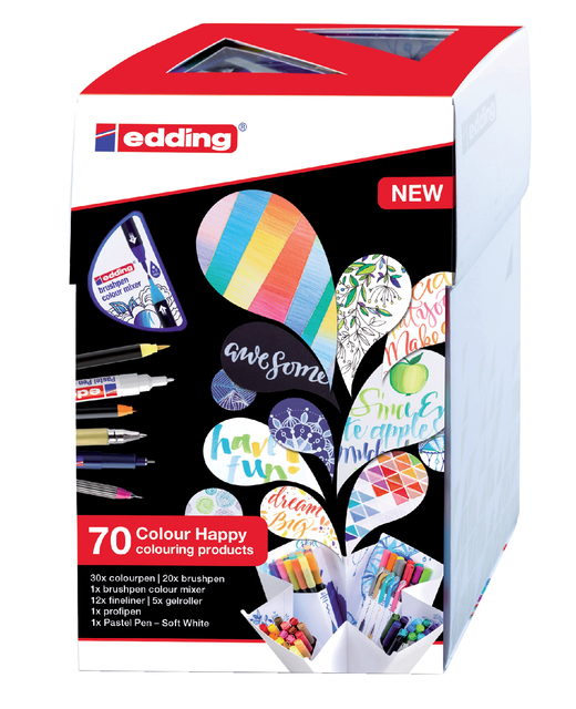 Brushpen edding Colour Happy assorti 70-delig