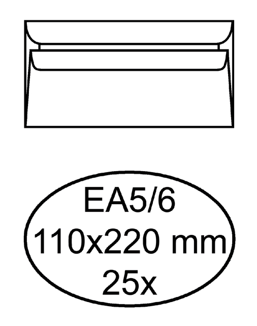 Envelop Quantore bank EA5/6 110x220mm zelfklevend wit 25 stuks