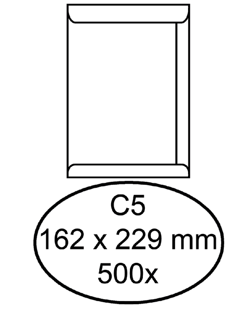 Envelop Quantore akte C5 162x229mm wit 500stuks