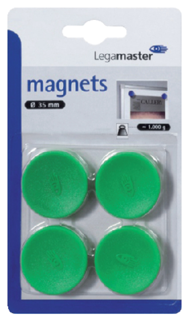 Magneet Legamaster 35mm 1000gr groen 4stuks