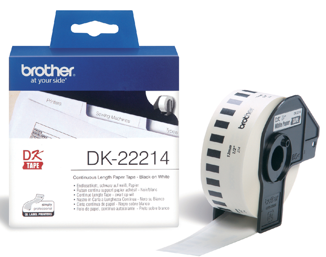 Etiket Brother DK-22214 12mm thermisch 30-meter wit papier