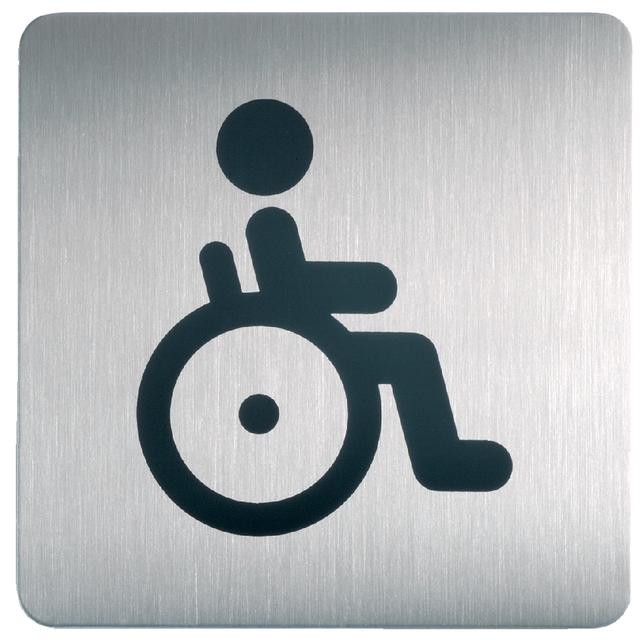 Infobord pictogram Durable 4959 vierkant WC invalide 150mm