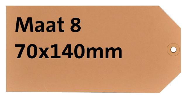 Label karton nr8 200gr 70x140mm chamois 1000stuks