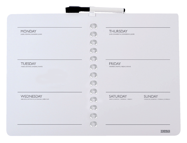 Planbord Desq week 28 x 40 cm magnetisch