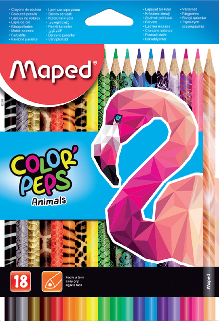 Kleurpotlood Maped Color’Peps Animals set á 18 kleuren