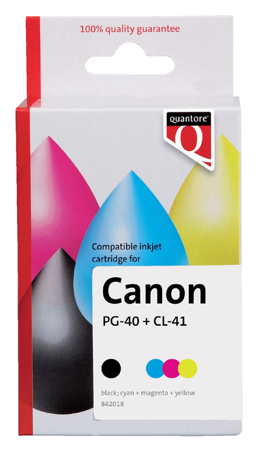 Inktcartridge Quantore alternatief tbv Canon PG-40 CL-41 zwart + kleur