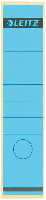 Rugetiket Leitz breed/lang 62x285mm zelfklevend blauw