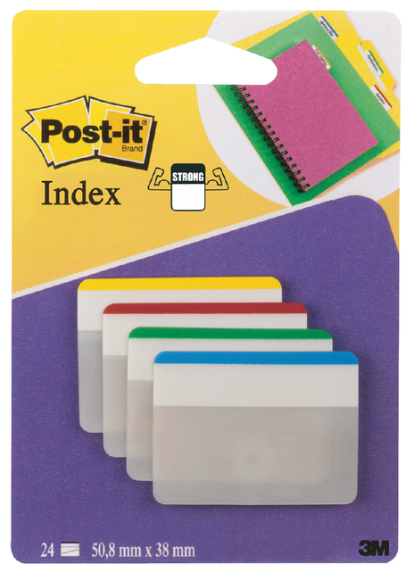 Indextabs Post-it 686F1 38×50.8mm strong recht assorti 24 tabs