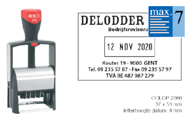 Woord-datumstempel Colop 2660 personaliseerbaar 37×58