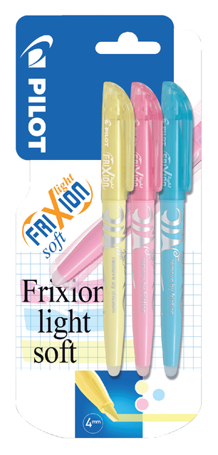 Markeerstift PILOT friXion light soft pastel assorti blister à 3 stuks