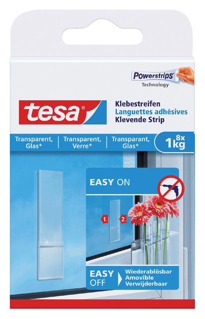 Kleefstrips tesa® dubbelzijdig transparant 1kg 8 stuks